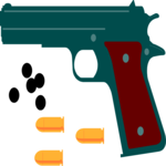 Gun & Bullets Clip Art