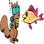 Squirrel - Scuba Clip Art