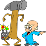 Mad Scientist & Hammer Man Clip Art