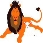 Lion & Lamb Clip Art