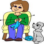 Woman Knitting 1 Clip Art