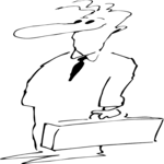 Man with Briefcase 1 Clip Art