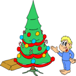 Boy & Tree 1 Clip Art