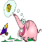 Elephant Loves Bananas Clip Art