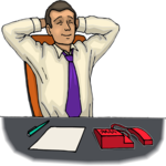 Man at Desk 5 Clip Art