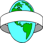 Globe & Banner 4 Clip Art