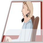 Businesswoman on Cellular 1 Clip Art