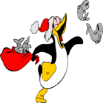 Santa - Penguin Clip Art