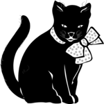 Cat Wearing Bow Clip Art