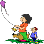 Kite Flying 5 Clip Art