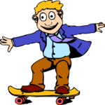 Skateboarding to Work Clip Art