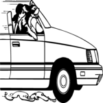 Dog in Car 1 Clip Art