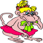 Monkey Wearing Skirt Clip Art