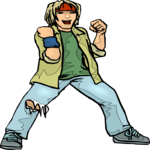 Boy - Ready to Fight Clip Art