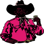 Cowboy with Pipe Clip Art