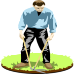 Man Cutting Weeds