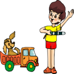 Boy with Toys 2 Clip Art