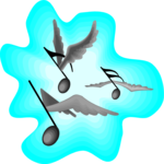 Musical Notes Flying Clip Art