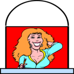 Window View - Woman 1 Clip Art