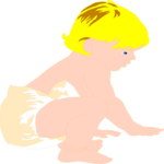 Baby in Diaper Clip Art