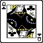 Queen of Clubs Clip Art