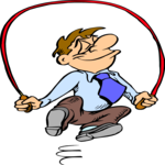 Businessman Jumping Rope Clip Art