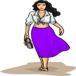 Woman on Beach 6 Clip Art