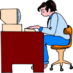 Man at Computer 13 Clip Art