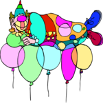 Clown with Balloons 06 Clip Art