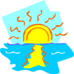 Sunset on Ocean Clip Art