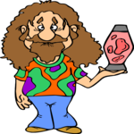 Hippie Man with Lava Lamp Clip Art