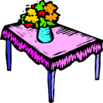 Table & Vase 1 Clip Art