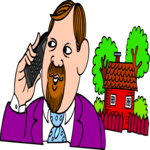 Talking on Cellular Phone Clip Art