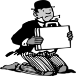 Businessman Begging Clip Art