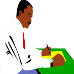 Businessman at Desk 01 Clip Art