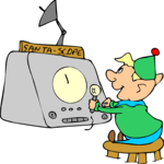 Elf & Santa-Scope Clip Art