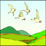 Geese Flying 1 Clip Art