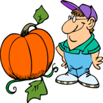 Man with Pumpkin Clip Art