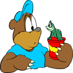 Bear & Frog 2 Clip Art