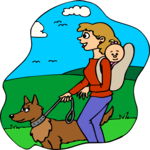 Woman Walking Dog 2