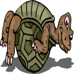 Tortoise On Back 3 Clip Art