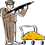 Guarding Gold Clip Art