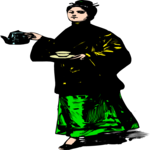 People, Woman Serving Tea Clip Art