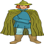 Man with Cape Clip Art