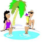 Spa Socializing 1 Clip Art