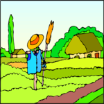 Scarecrow on Farm 2 Clip Art