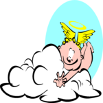 Cherub Hiding Clip Art