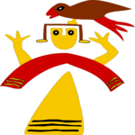 Figure with Bird Clip Art