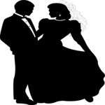 Bride & Groom Dancing 1 Clip Art