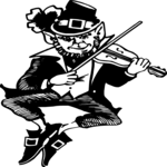 Leprechaun with Fiddle Clip Art